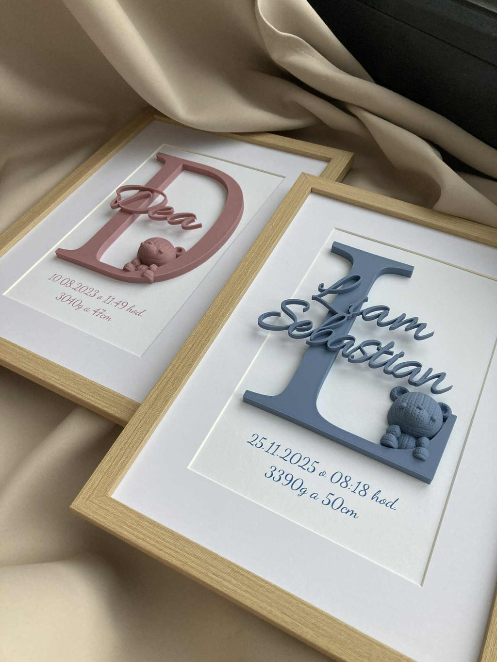 Personalizovaný obraz s menom bábätka – ideálny darček k narodeniu alebo na krstiny, 20 × 30 cm