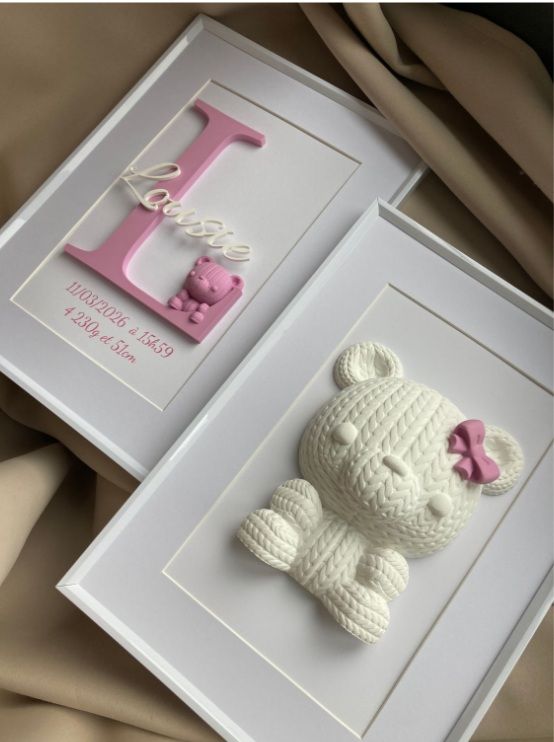 SET 2 personalizovaných 3D obrazov – krstný obraz s menom a obraz s motívom