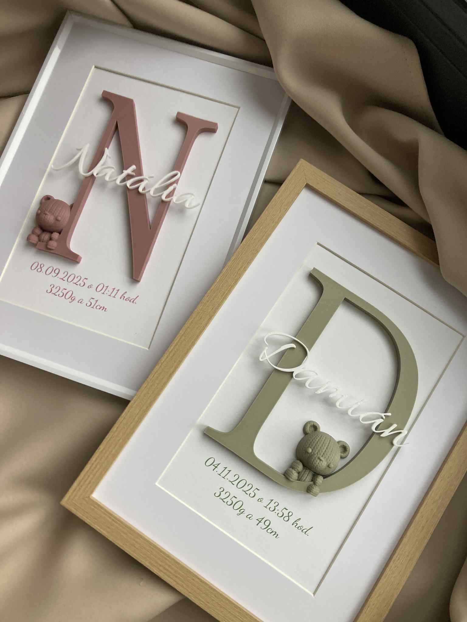 Personalizovaný obraz s menom bábätka – ideálny darček k narodeniu alebo na krstiny, 20 × 30 cm