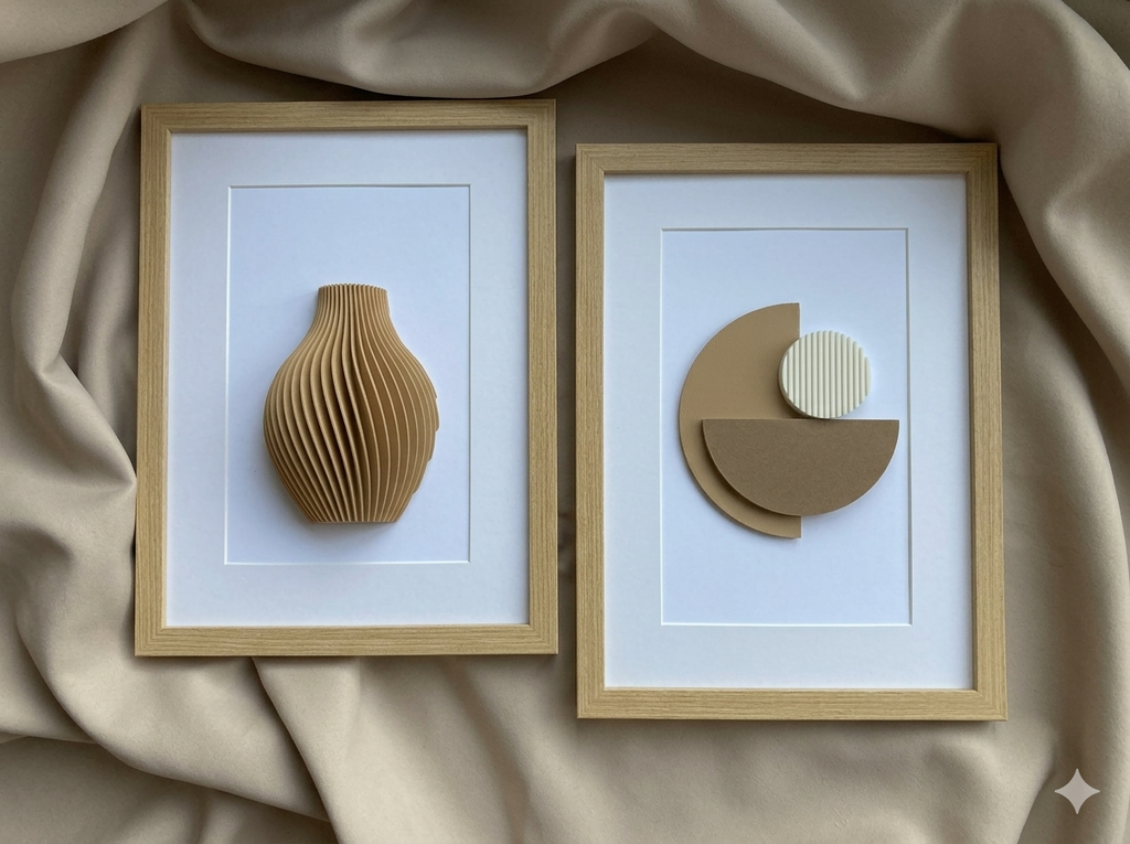 3D obraz Váza s rebrovaným vzorom | 20×30 cm dekorácia do obývačky