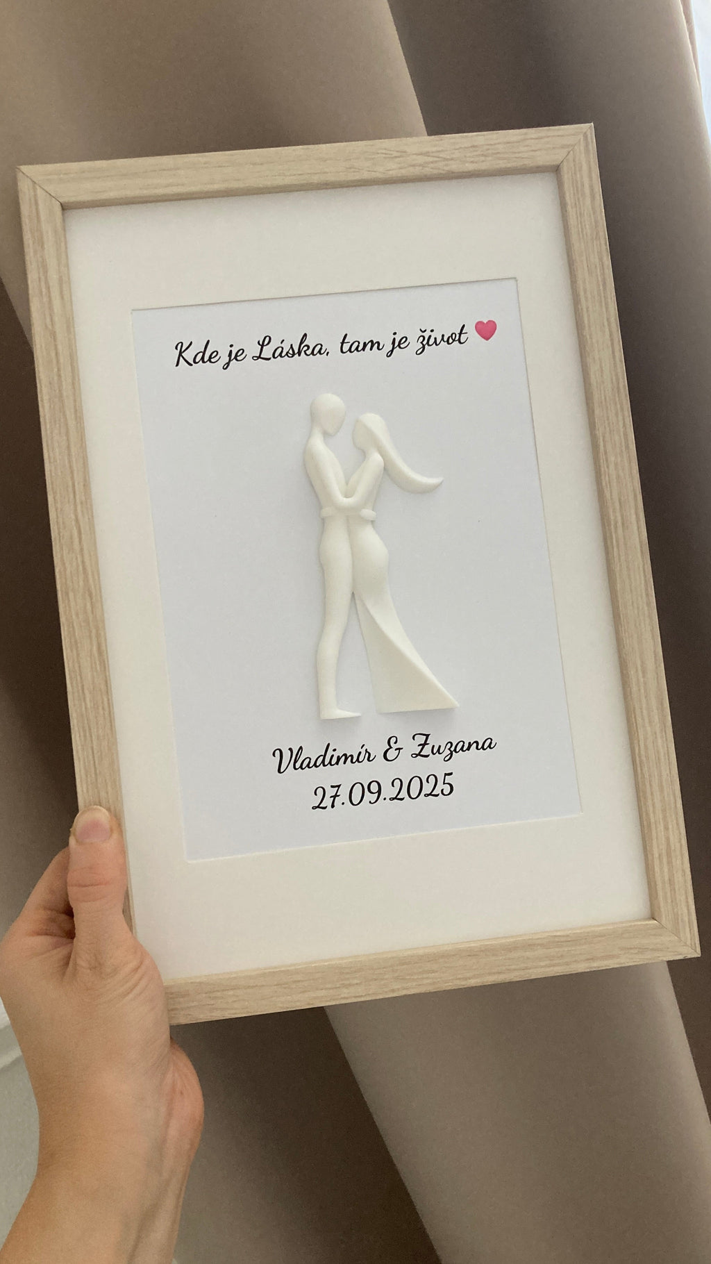 Personalizovaný 3D obraz pre páry | Darček na svadbu, výročie, Valentína | 21×30 cm
