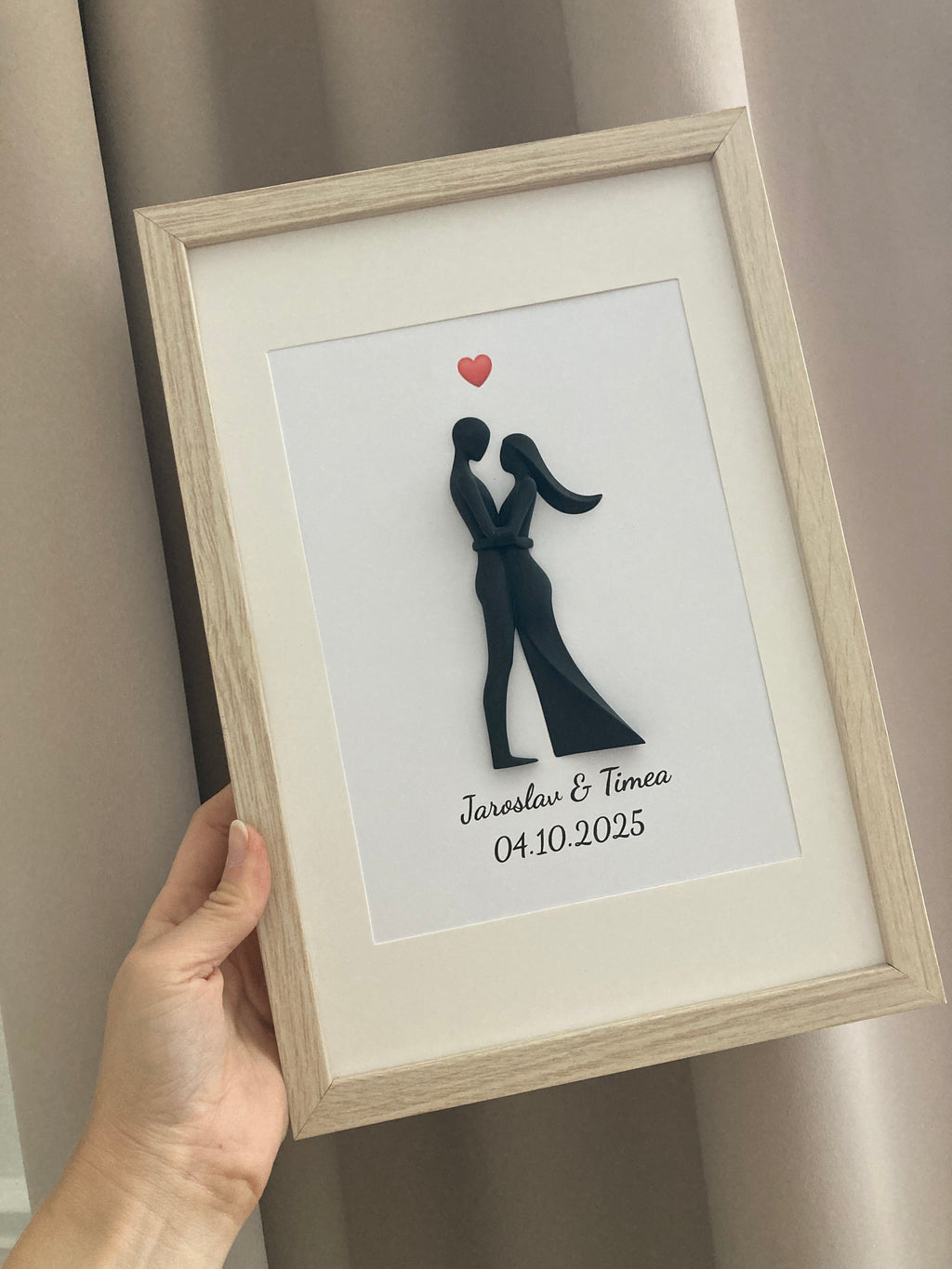 Personalizovaný 3D obraz pre páry | Darček na svadbu, výročie, Valentína | 21×30 cm