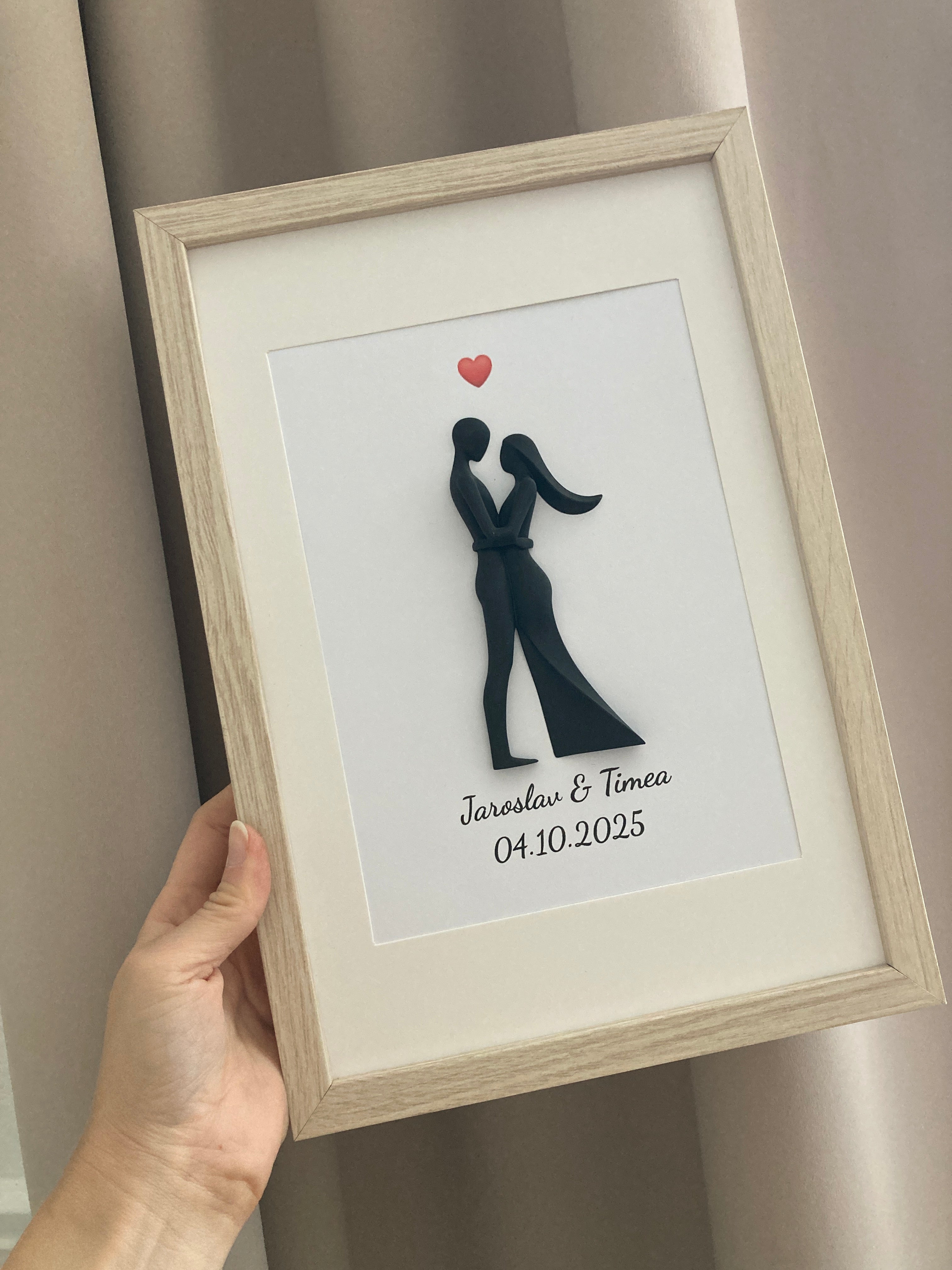 Personalizovaný 3D obraz pre páry | Darček na svadbu, výročie, Valentína | 21×30 cm