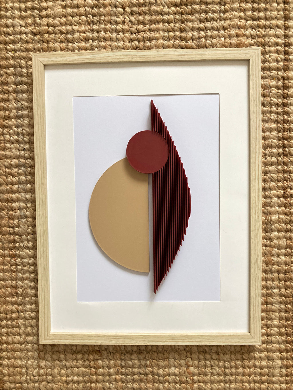 Abstraktný 3D obraz do interiéru 30×40 cm | minimalistická geometrická dekorácia