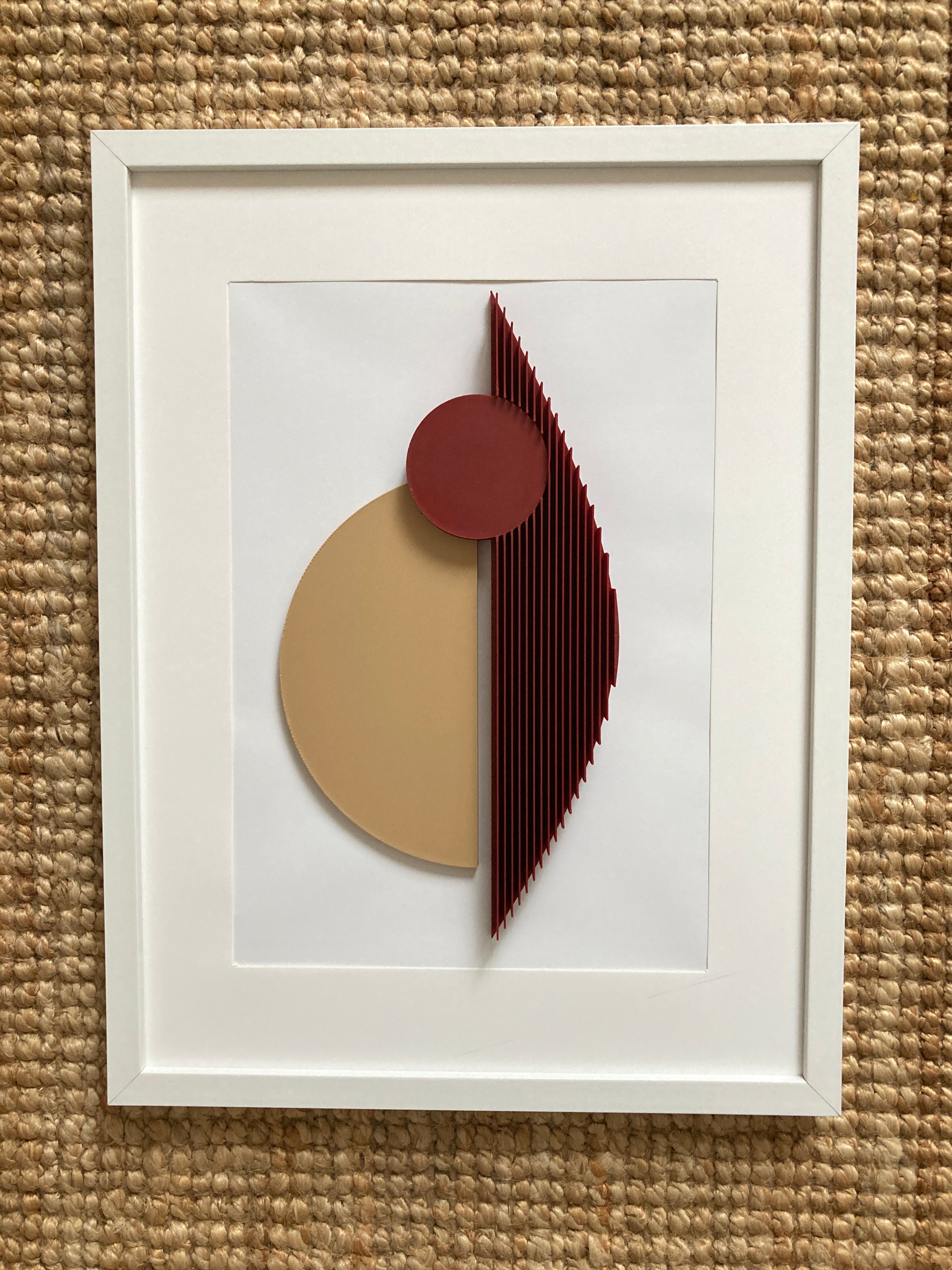 Abstraktný 3D obraz do interiéru 30×40 cm | minimalistická geometrická dekorácia