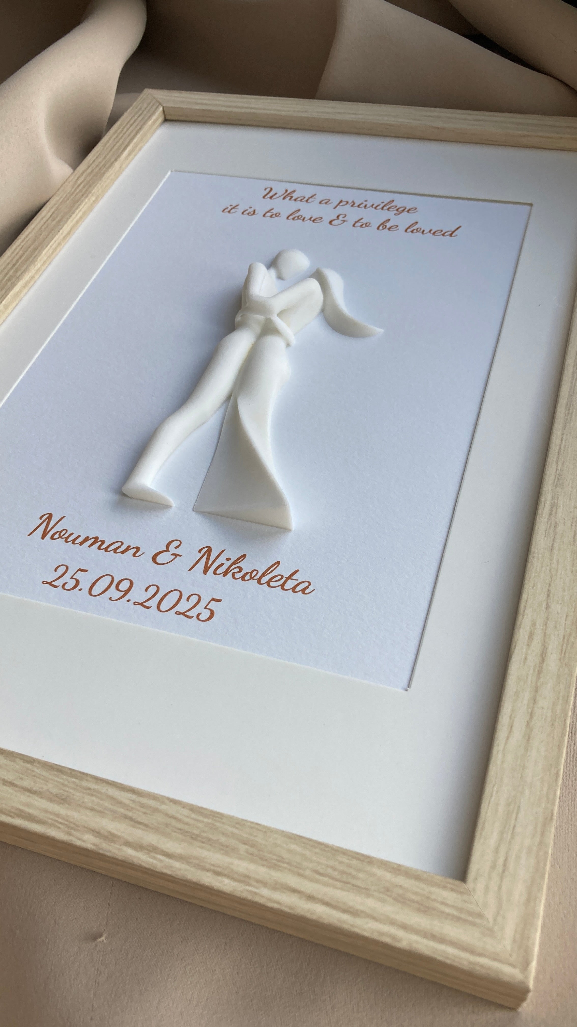 Personalizovaný 3D obraz pre páry | Darček na svadbu, výročie, Valentína | 21×30 cm