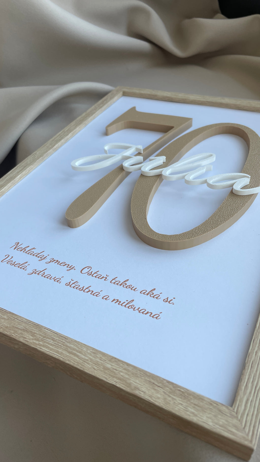 3D Obraz na Jubileum s Menom a Číslom | Personalizovaný Darček
