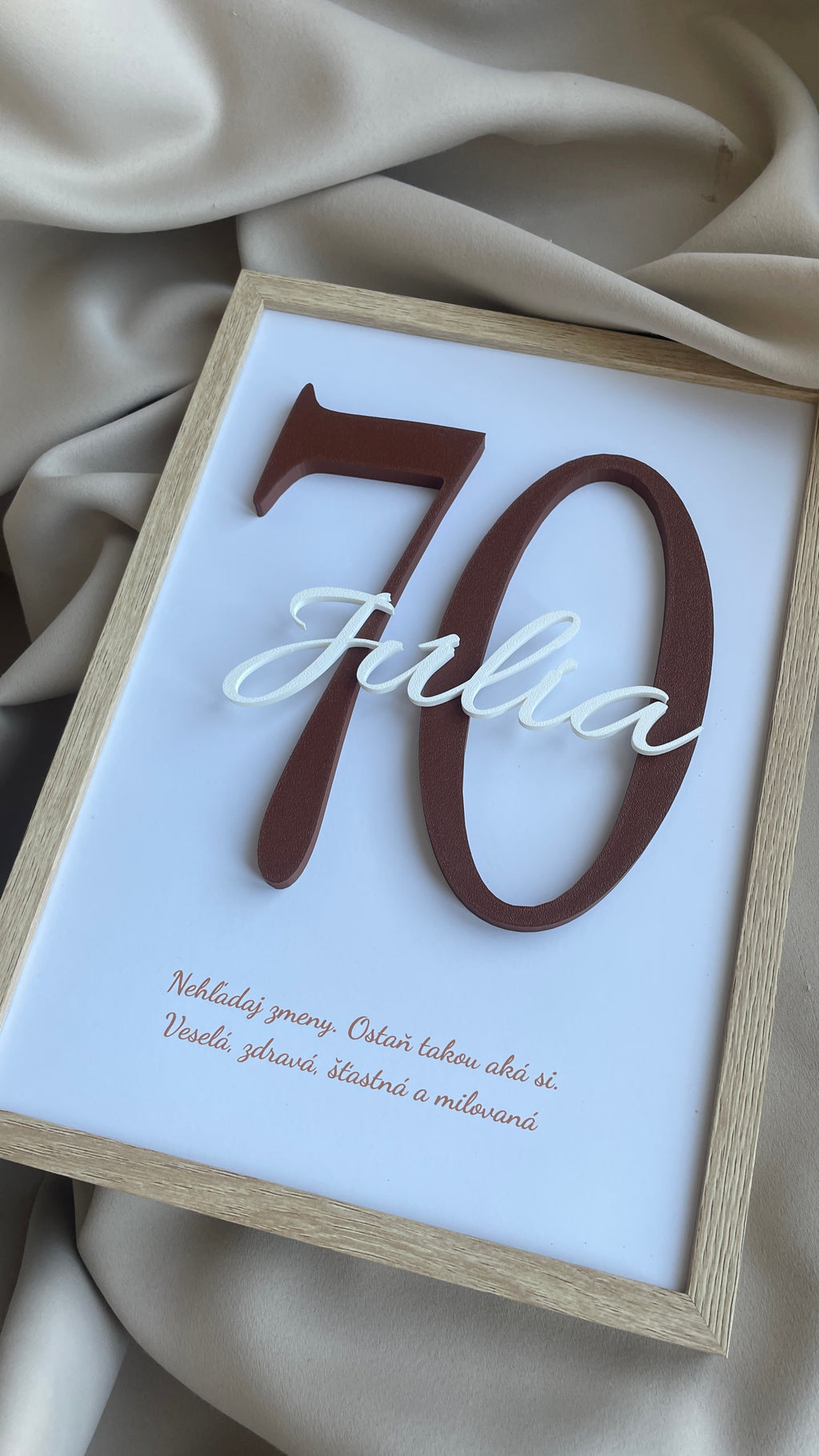 3D Obraz na Jubileum s Menom a Číslom | Personalizovaný Darček