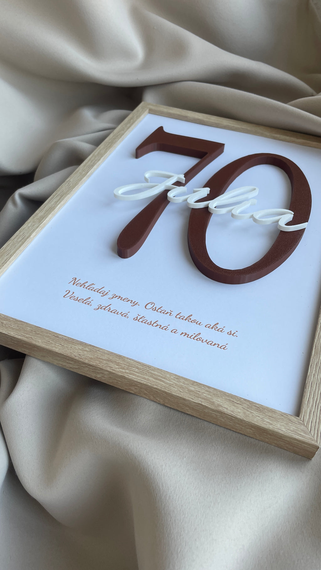 3D Obraz na Jubileum s Menom a Číslom | Personalizovaný Darček