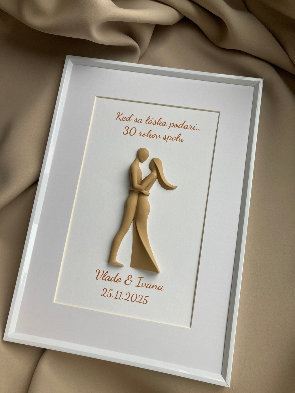 Personalizovaný 3D obraz pre páry | Darček na svadbu, výročie, Valentína | 21×30 cm