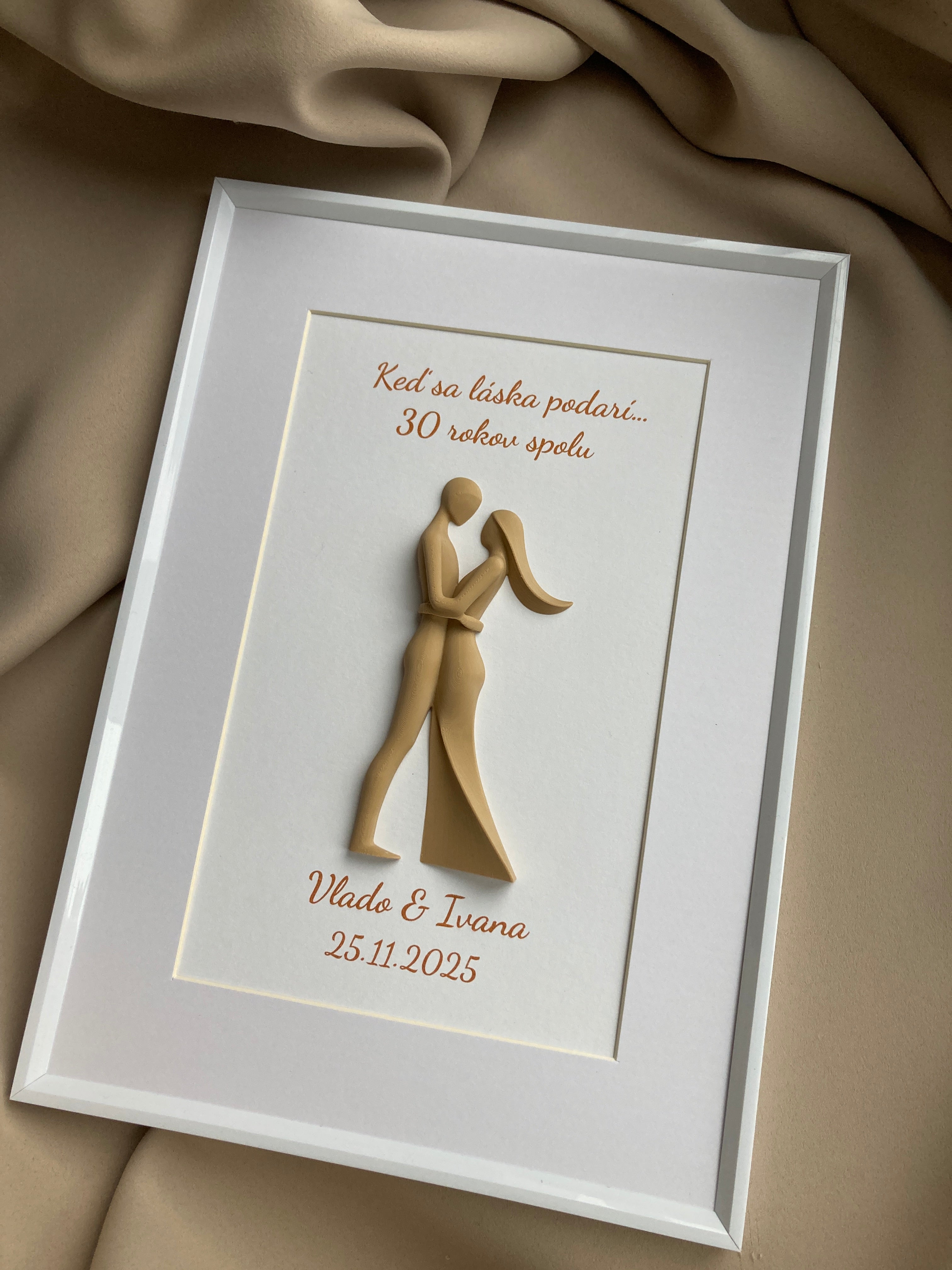Personalizovaný 3D obraz pre páry | Darček na svadbu, výročie, Valentína | 21×30 cm