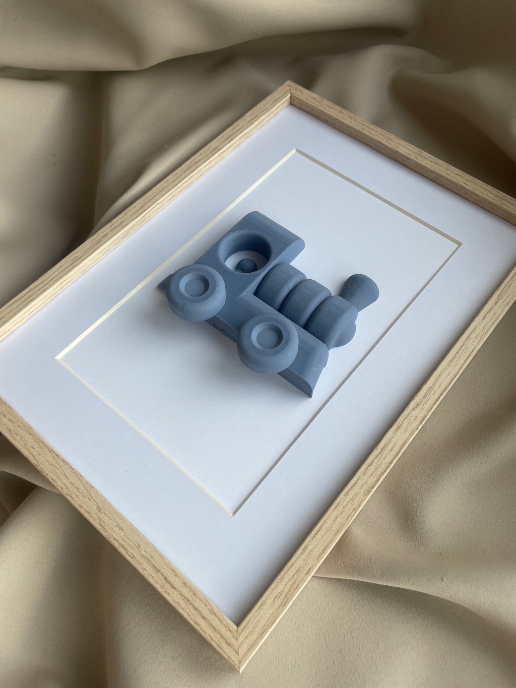 3D vláčik v ráme – personalizovaná dekorácia pre detskú izbičku