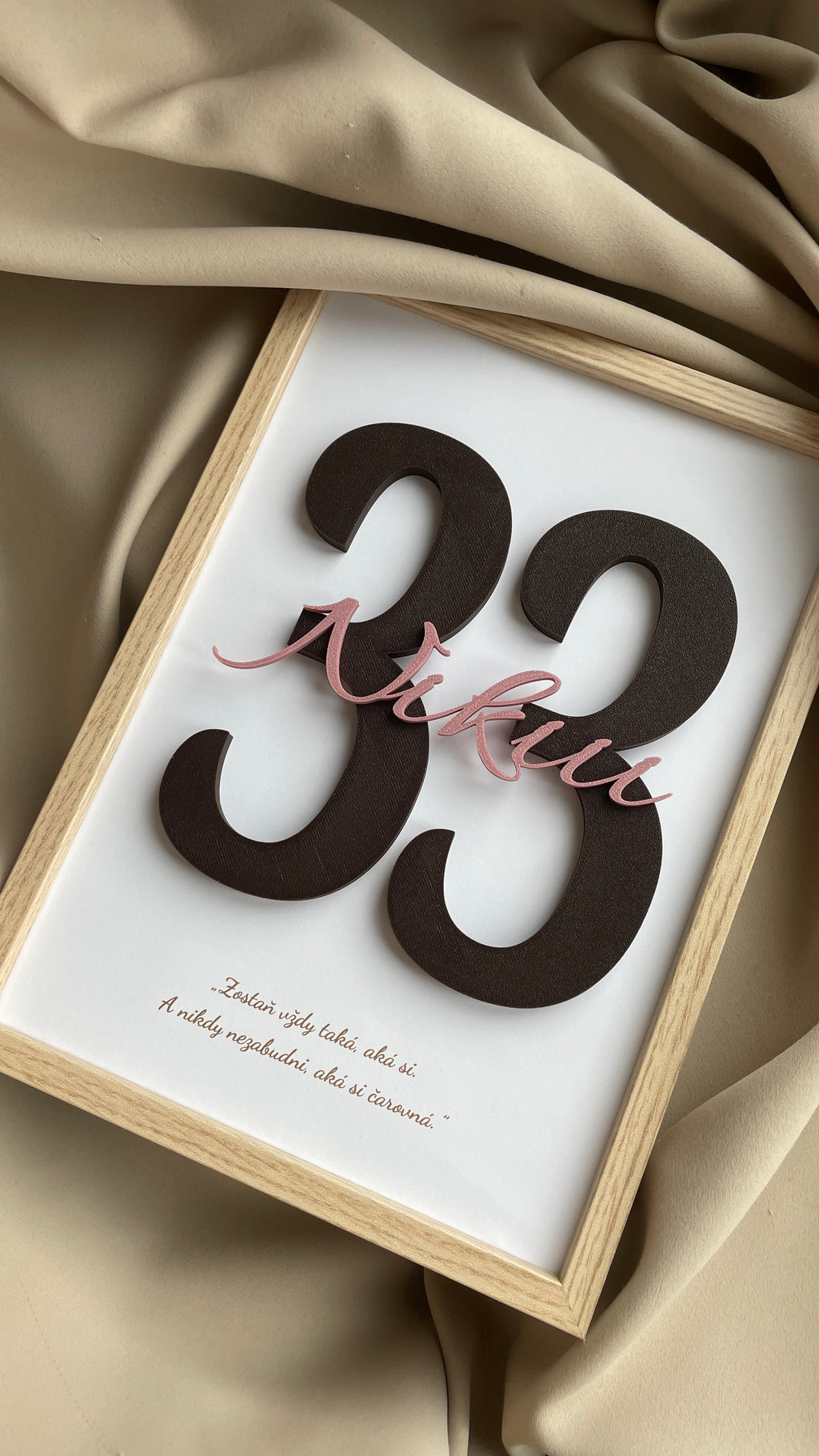 3D Obraz na Jubileum s Menom a Číslom | Personalizovaný Darček