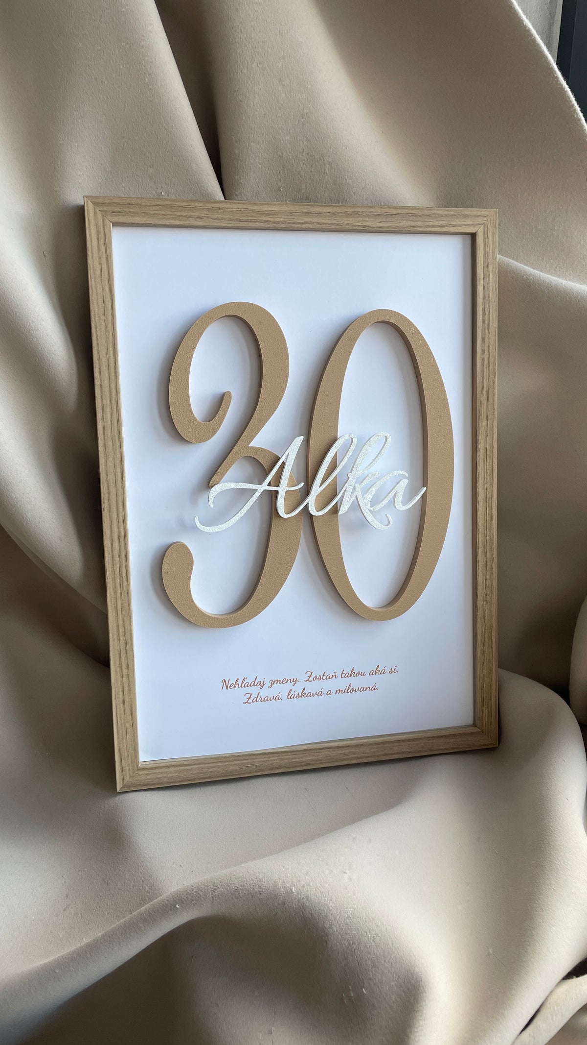3D Obraz na Jubileum s Menom a Číslom | Personalizovaný Darček