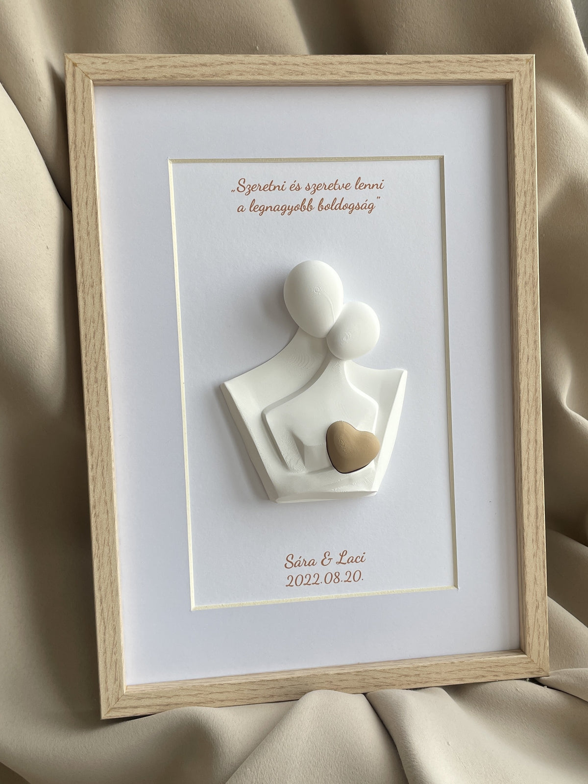 Personalizovaný 3D obraz so srdiečkom | Darček na svadbu, výročie, Valentína | 21×30 cm
