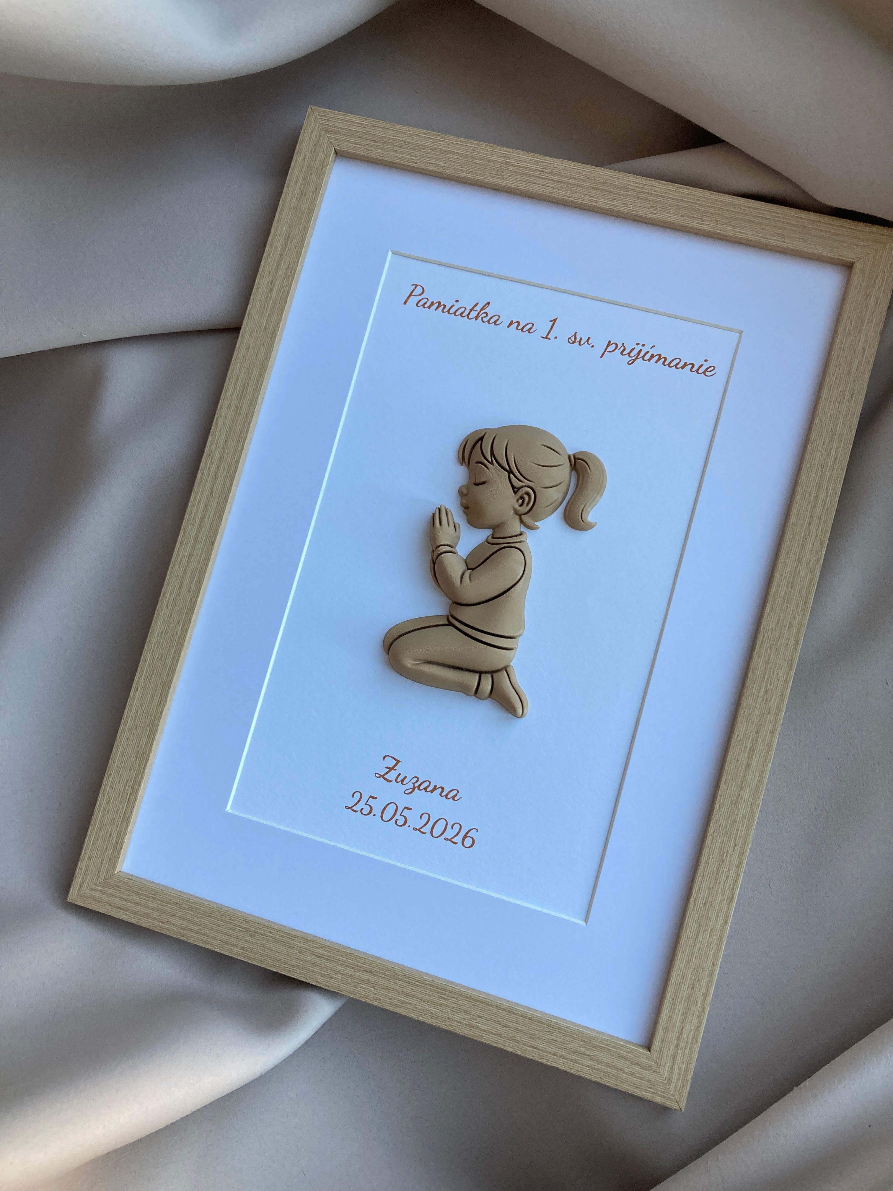 Personalizovaný 3D obraz na 1. sväté prijímanie | Darček pre dievčatko aj chlapčeka | 21×30 cm