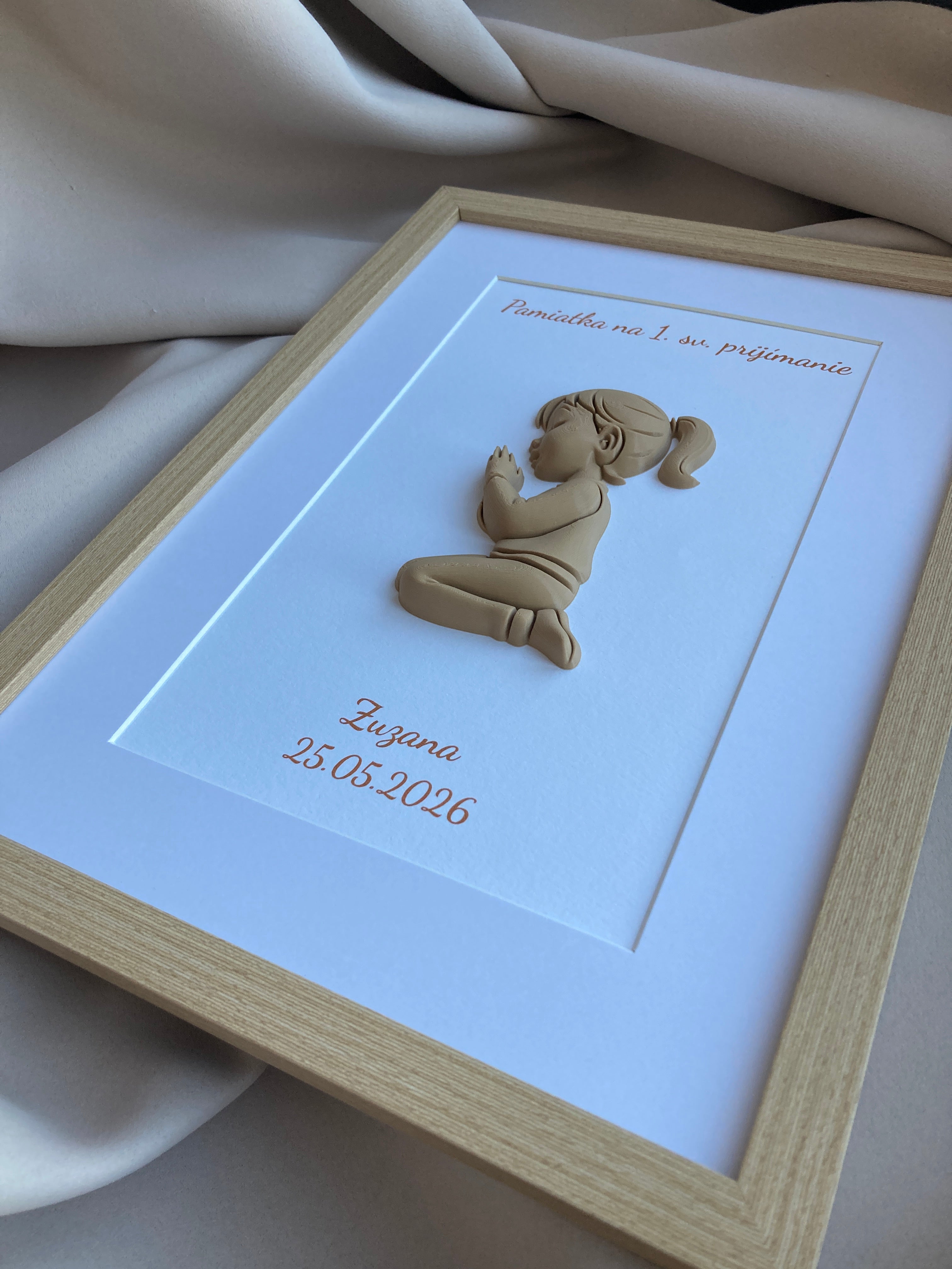 Personalizovaný 3D obraz na 1. sväté prijímanie | Darček pre dievčatko aj chlapčeka | 21×30 cm