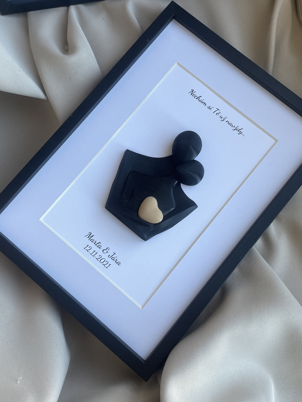 Personalizovaný 3D obraz so srdiečkom | Darček na svadbu, výročie, Valentína | 21×30 cm