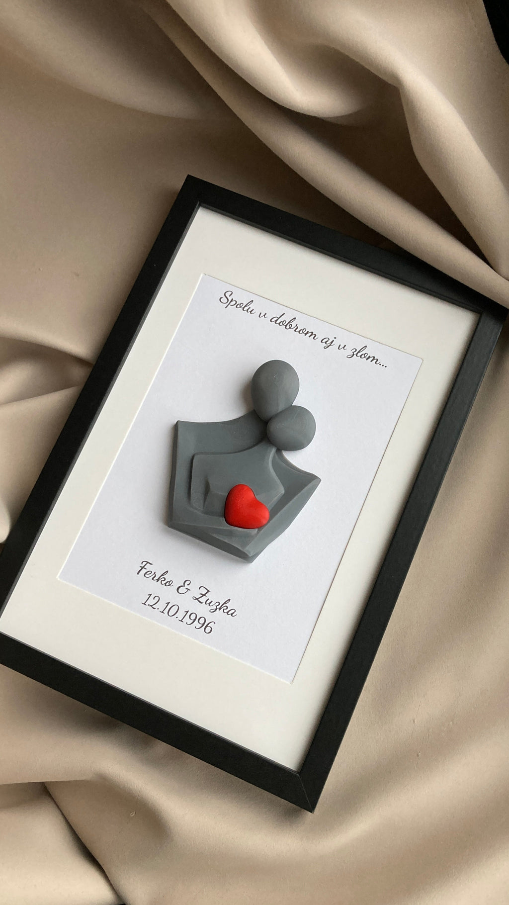 Personalizovaný 3D obraz so srdiečkom | Darček na svadbu, výročie, Valentína | 21×30 cm