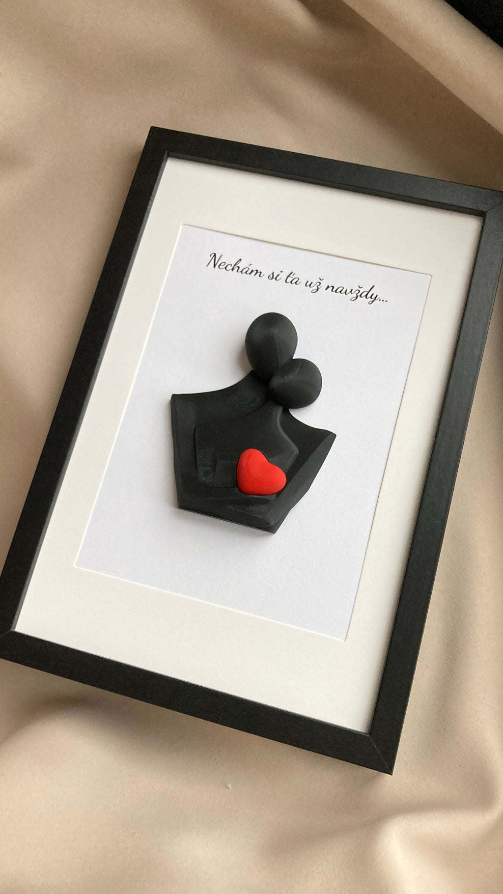 Personalizovaný 3D obraz so srdiečkom | Darček na svadbu, výročie, Valentína | 21×30 cm