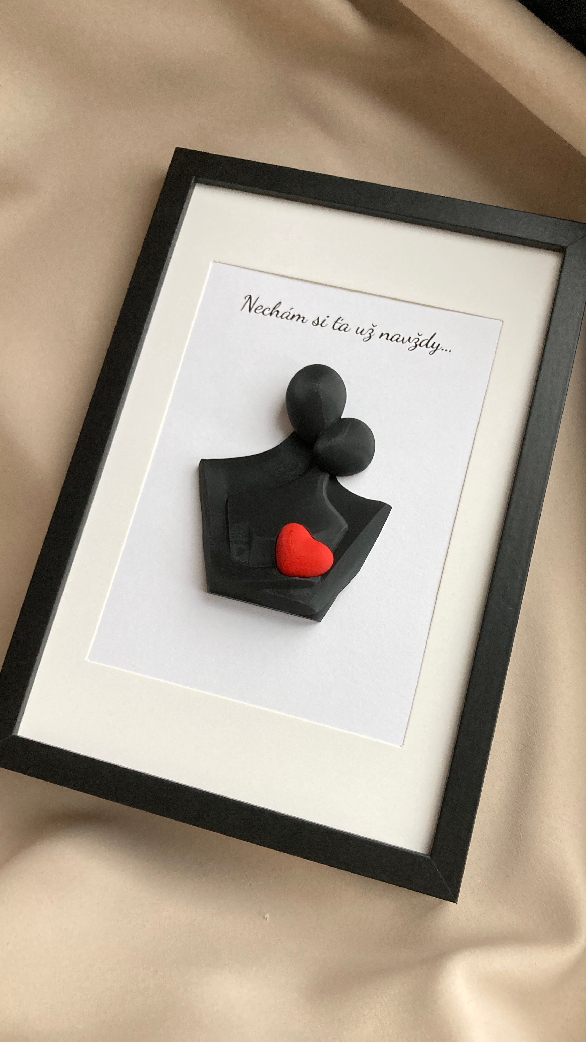 Personalizovaný 3D obraz so srdiečkom | Darček na svadbu, výročie, Valentína | 21×30 cm