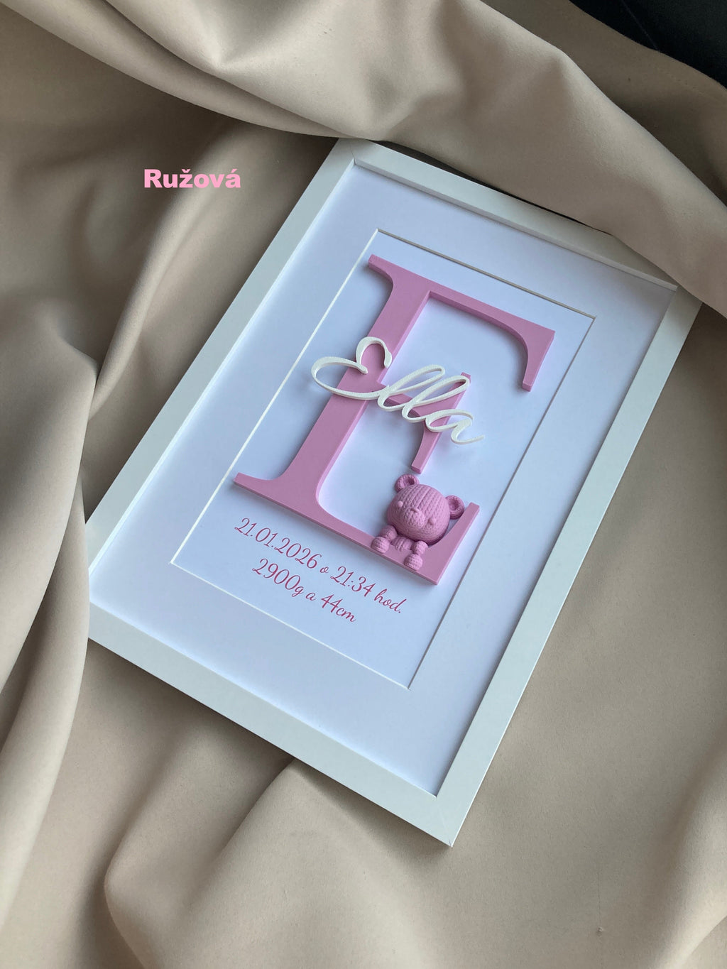 Personalizovaný obraz s menom bábätka – ideálny darček k narodeniu alebo na krstiny, 20 × 30 cm