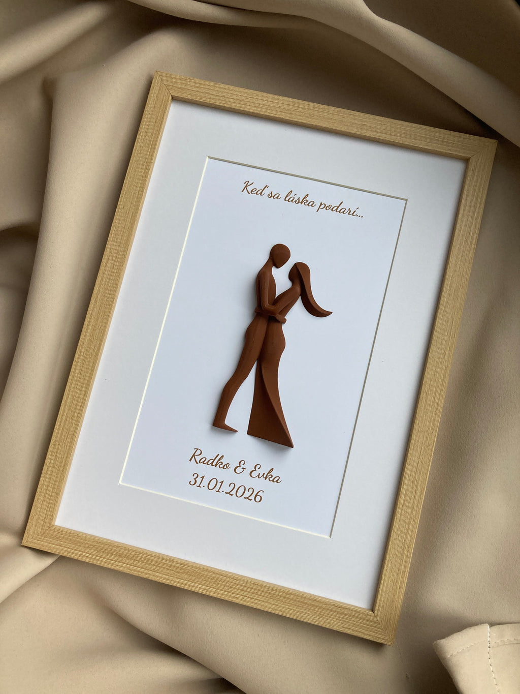 Personalizovaný 3D obraz pre páry | Darček na svadbu, výročie, Valentína | 21×30 cm